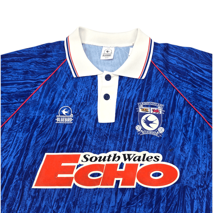 1992/94 Cardiff City Home Football Shirt (L) Bluebird - Football Finery - FF301323