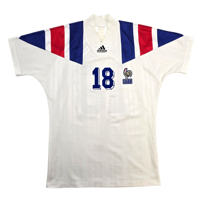 1992/94 France Away Football Shirt (S) Adidas 18 Cantona - Football Finery - FF307648