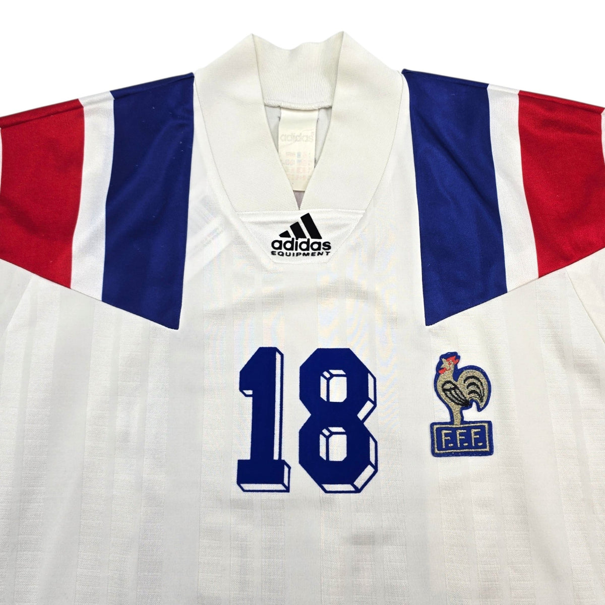 1992/94 France Away Football Shirt (S) Adidas 18 Cantona - Football Finery - FF307648