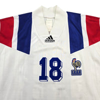 1992/94 France Away Football Shirt (S) Adidas 18 Cantona - Football Finery - FF307648