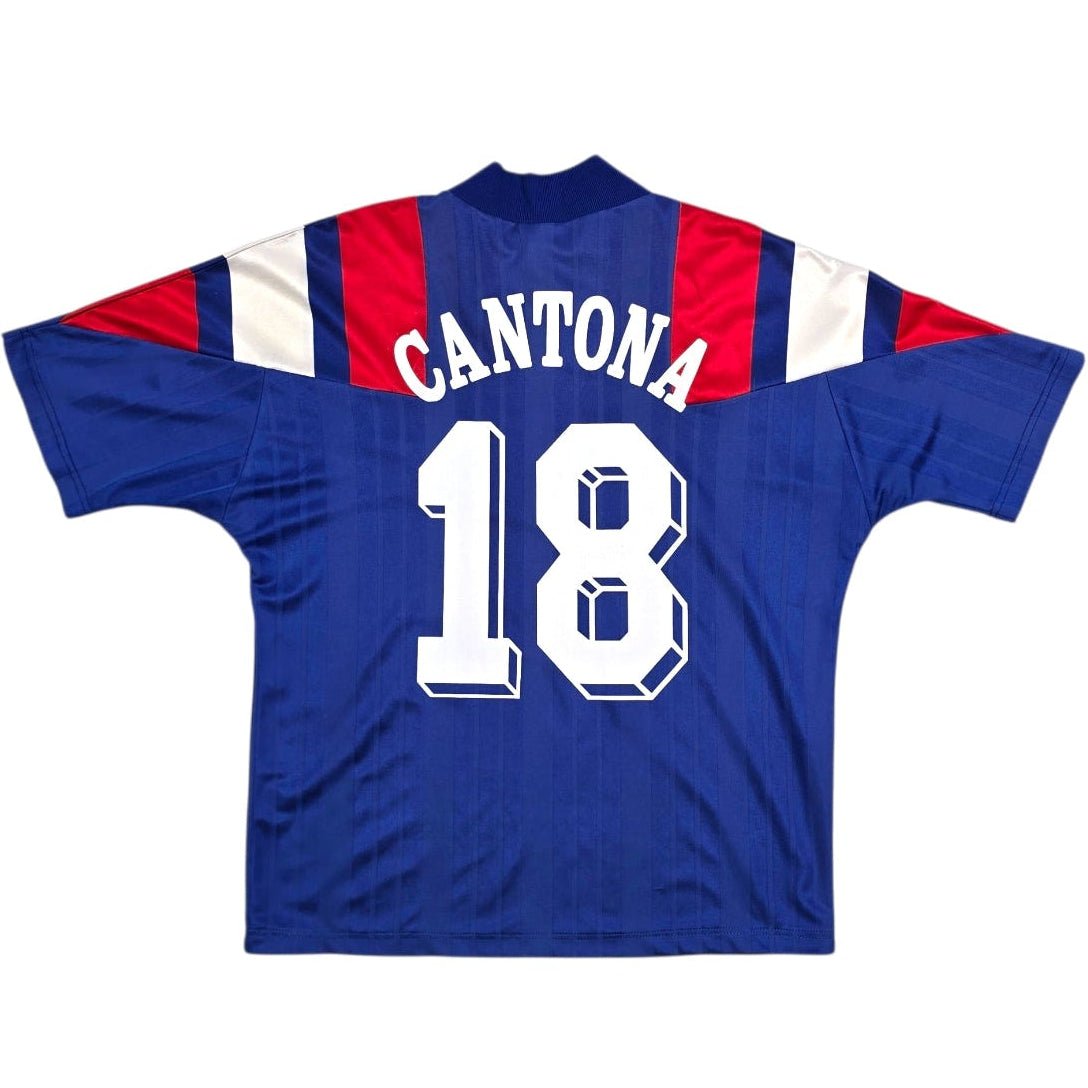 1992/94 France Home Football Shirt (M) Adidas 18 Cantona - Football Finery - FF305761