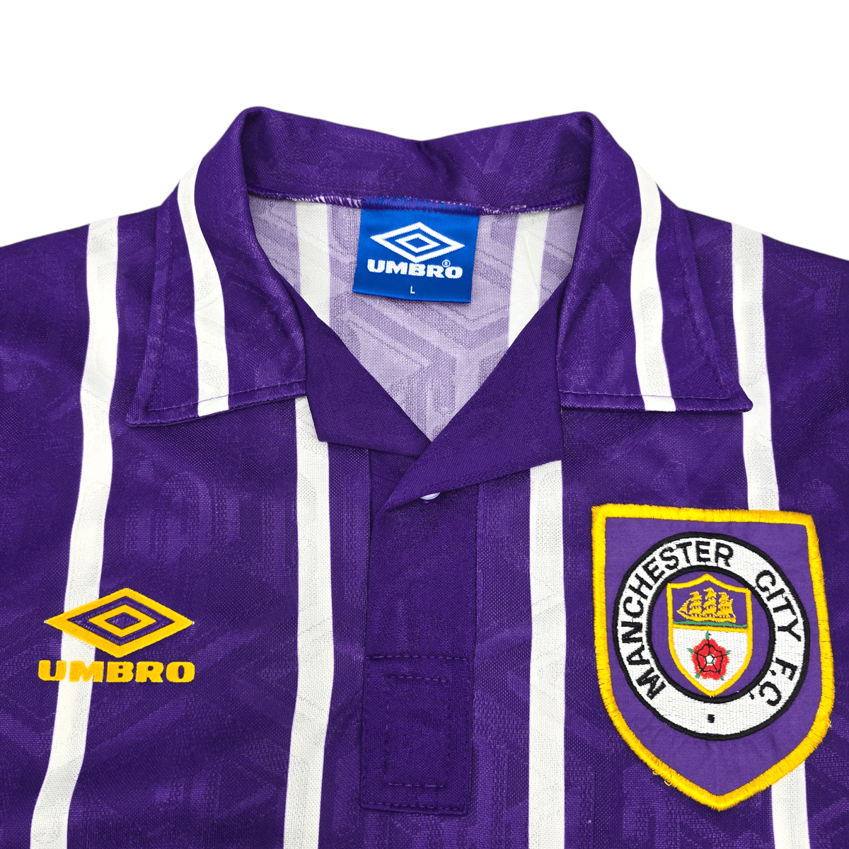 1992/94 Manchester City Away Football Shirt (L) Umbro - Football Finery - FF300175