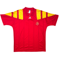 1992/94 Spain Home Football Shirt (L) Adidas - Football Finery - FF304402