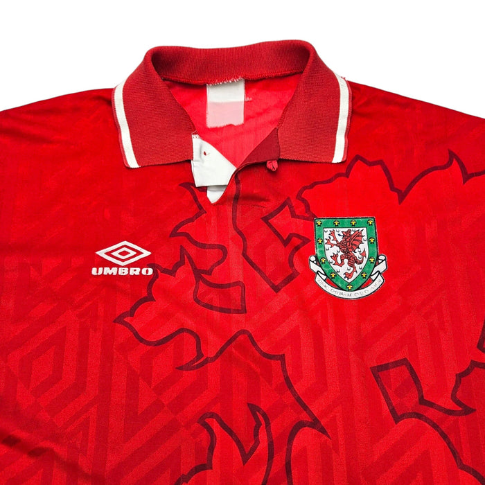 1992/94 Wales Home Football Shirt (M) Umbro - Football Finery - FF203763