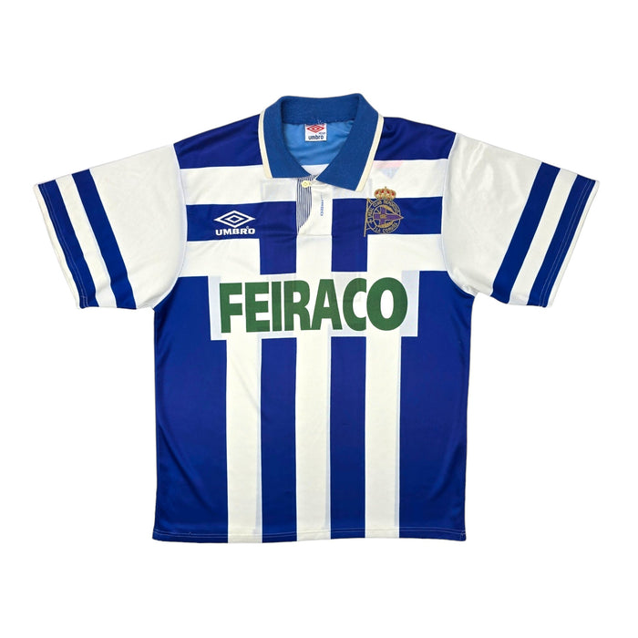 1993/94 Deportivo La Coruna Home Football Shirt (M) Umbro #11 (Bebeto) - Football Finery - FF203952
