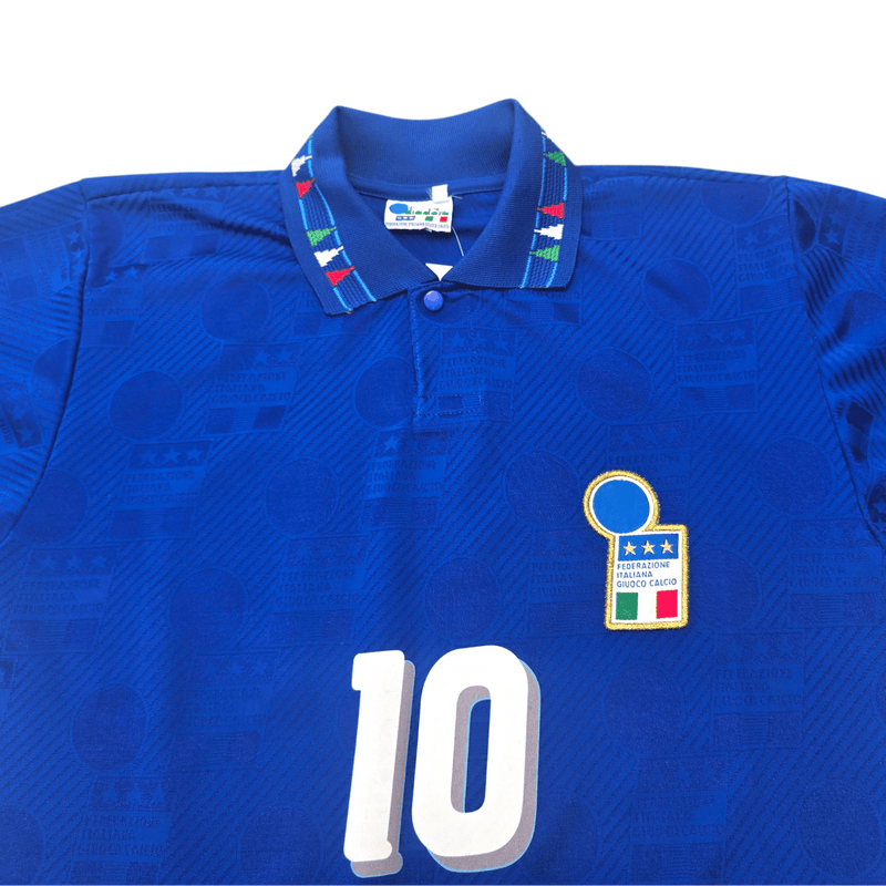 DIADORA R. Baggio ポロシャツ 10番　90S VINTAGE 1993/94 Italy Home Football Shirt (S) Diadora #10 R. Baggio