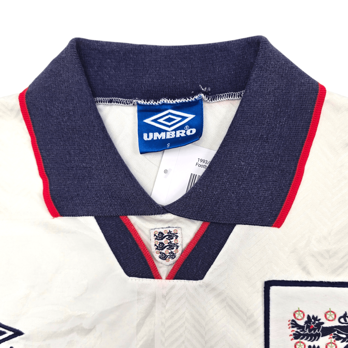 1993/95 England Home Football Shirt (S) Umbro - Football Finery - FF304817