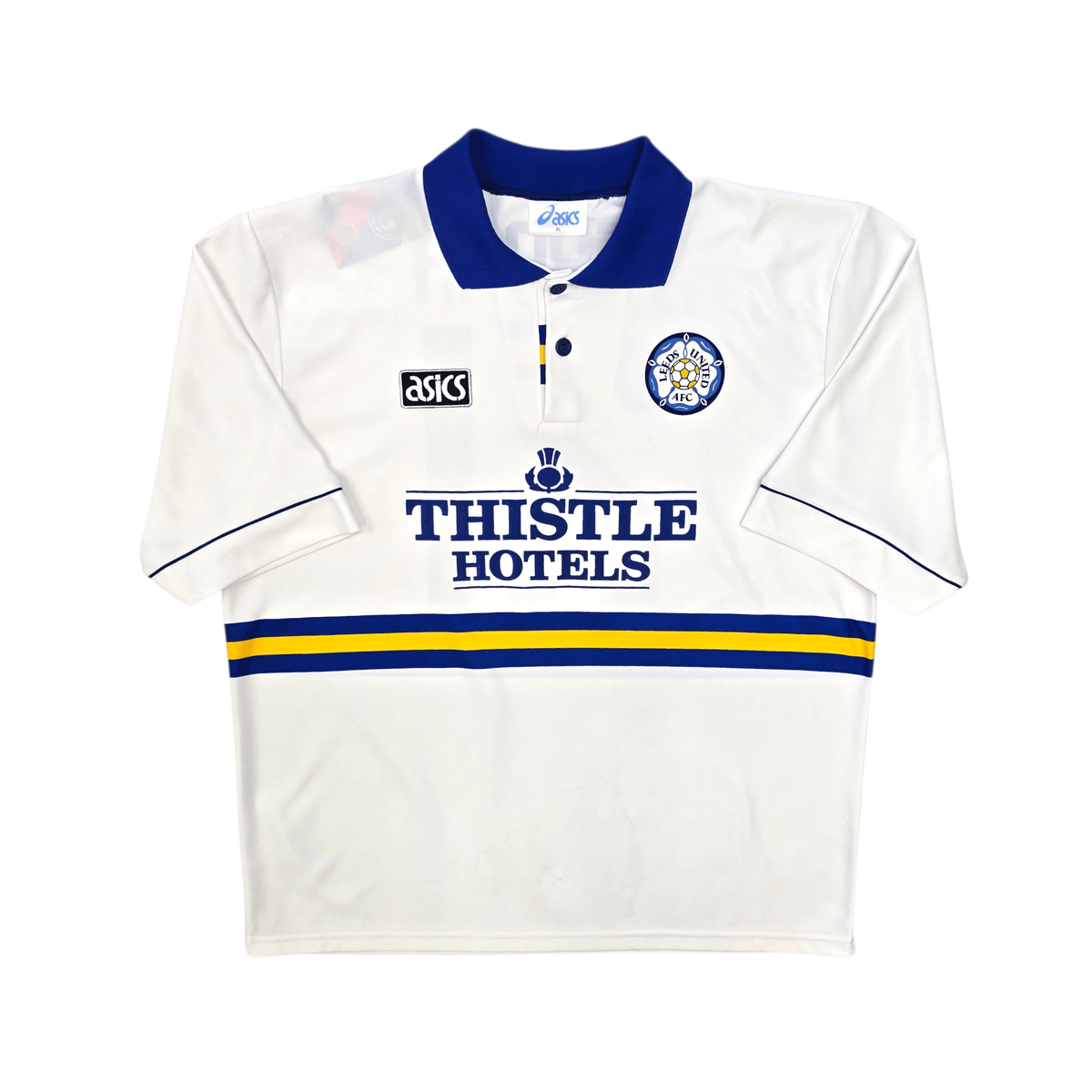 1993/95 Leeds United Home Football Shirt (XL) Asics 21 Yeboah - Football Finery - FF303344