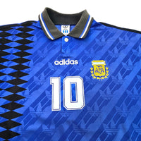 1994/95 Argentina Away Football Shirt (M) Adidas #10 Maradona (Re - badged Template) - Football Finery - FF203420