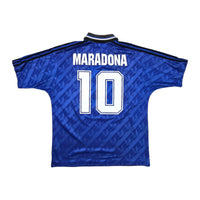 1994/95 Argentina Away Football Shirt (M) Adidas #10 Maradona (Re - badged Template) - Football Finery - FF203420