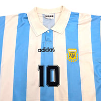 1994/95 Argentina Home Football Shirt (L) Adidas 10 Maradona - Football Finery - FF305768