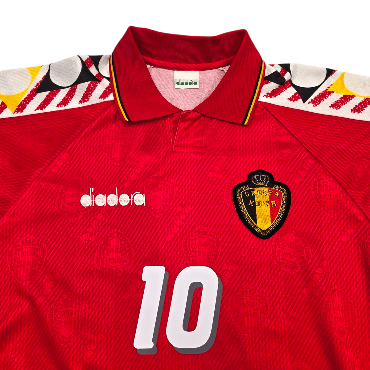 1994/95 Belgium Home Football Shirt (L) Diadora 10 Scifo (Upgraded Template) - Football Finery - FF303933