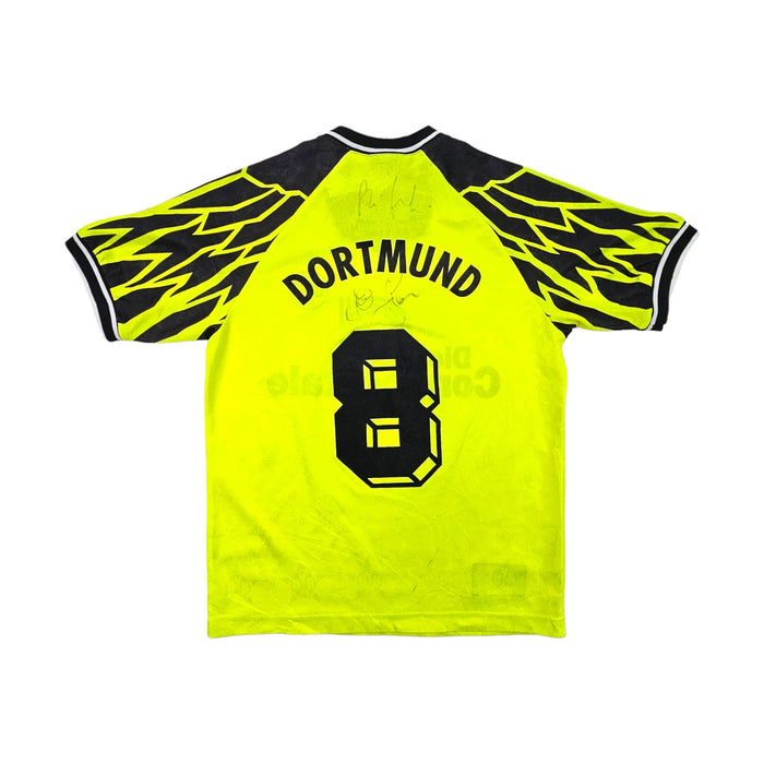 1994/95 Dortmund Home Football Shirt (S) Nike #8 (Signed by Michael Zorc) - Football Finery - FF203544