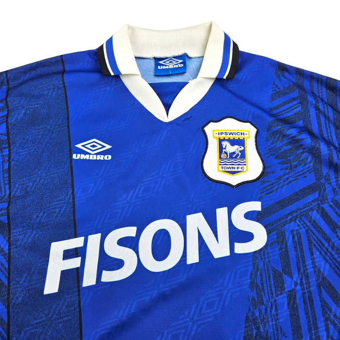 1994/95 Ipswich Town Home Football Shirt (L) Umbro - Football Finery - FF203640