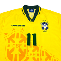 1994/96 Brazil Home Football Shirt (XL) Umbro 11 Romario - Football Finery - FF302935