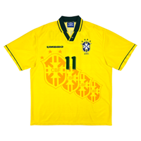 1994/96 Brazil Home Football Shirt (XL) Umbro 11 Romario - Football Finery - FF302935
