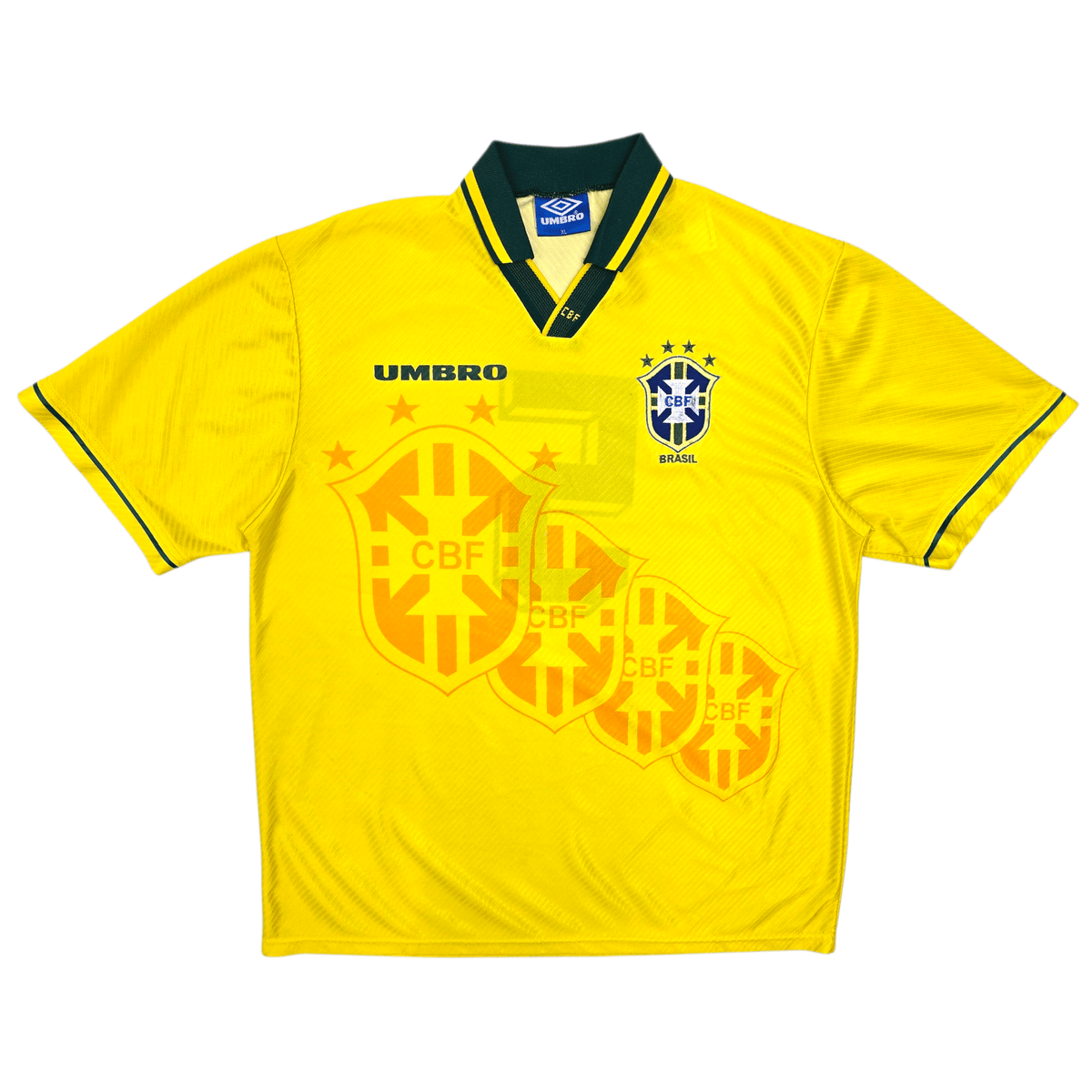 1994/96 Brazil Home Football Shirt (XL) Umbro 5 (Silva) - Football Finery - FF303650
