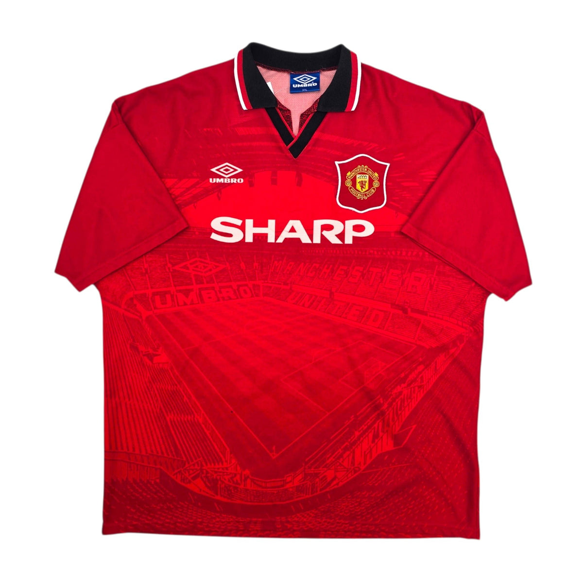 1994/96 Manchester United Home Football Shirt (2XL) Umbro 14 Kanchelskis - Football Finery - FF306317