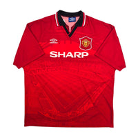 1994/96 Manchester United Home Football Shirt (2XL) Umbro 14 Kanchelskis - Football Finery - FF306317