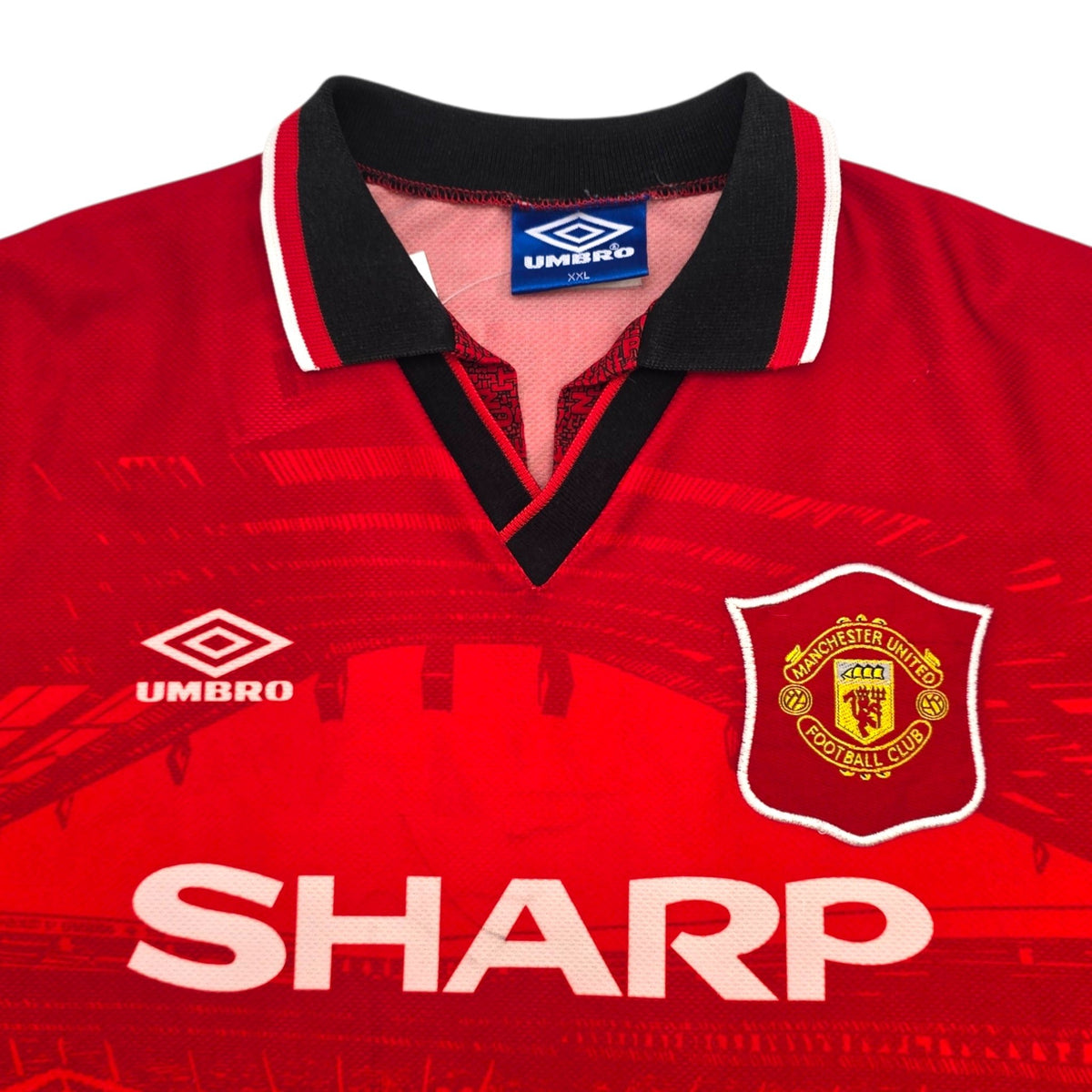1994/96 Manchester United Home Football Shirt (2XL) Umbro 14 Kanchelskis - Football Finery - FF306317