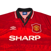 1994/96 Manchester United Home Football Shirt (L) Umbro 24 Beckham - Football Finery - FF301636