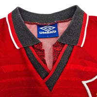 1994/96 Manchester United Home Football Shirt (L) Umbro 24 Beckham - Football Finery - FF305045