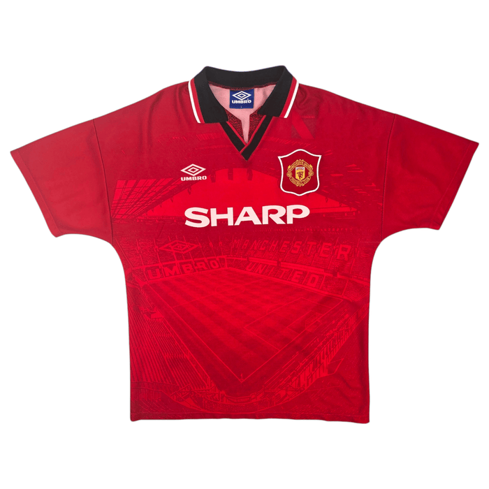 1994/96 Manchester United Home Football Shirt (L) Umbro #5 Sharpe - Football Finery - FF204615
