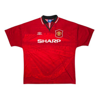 1994/96 Manchester United Home Football Shirt (XL) Umbro #7 Cantona - Football Finery - FF202986