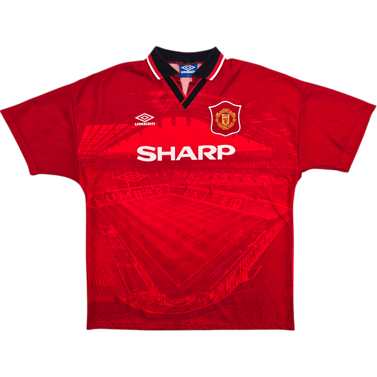 1994/96 Manchester United Home Football Shirt (XL) Umbro - Football Finery - FF304683