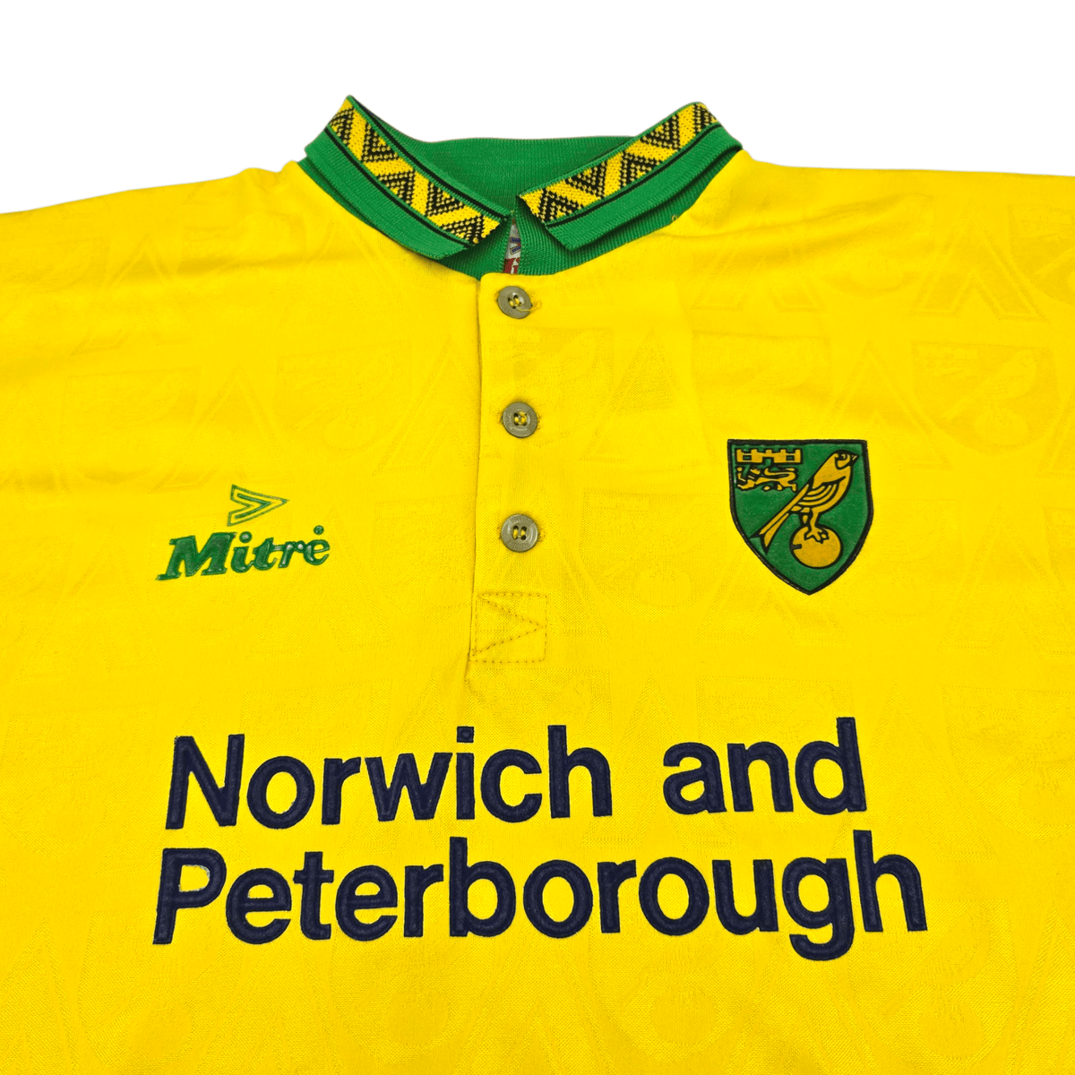 1994/96 Norwich City Home Football Shirt (L) Mitre - Football Finery - FF302101