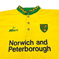 1994/96 Norwich City Home Football Shirt (L) Mitre - Football Finery - FF302101