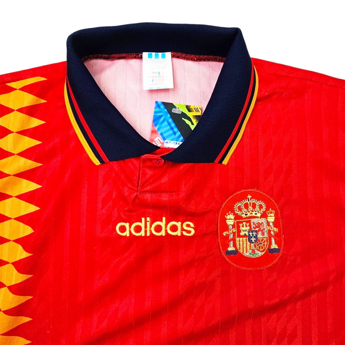 adidas古着94-96 スペイン代表　カミネロ　シティ監督グラルディオラ 1994 96 Spain Home Football Shirt L Adidas_2 – Football Finery