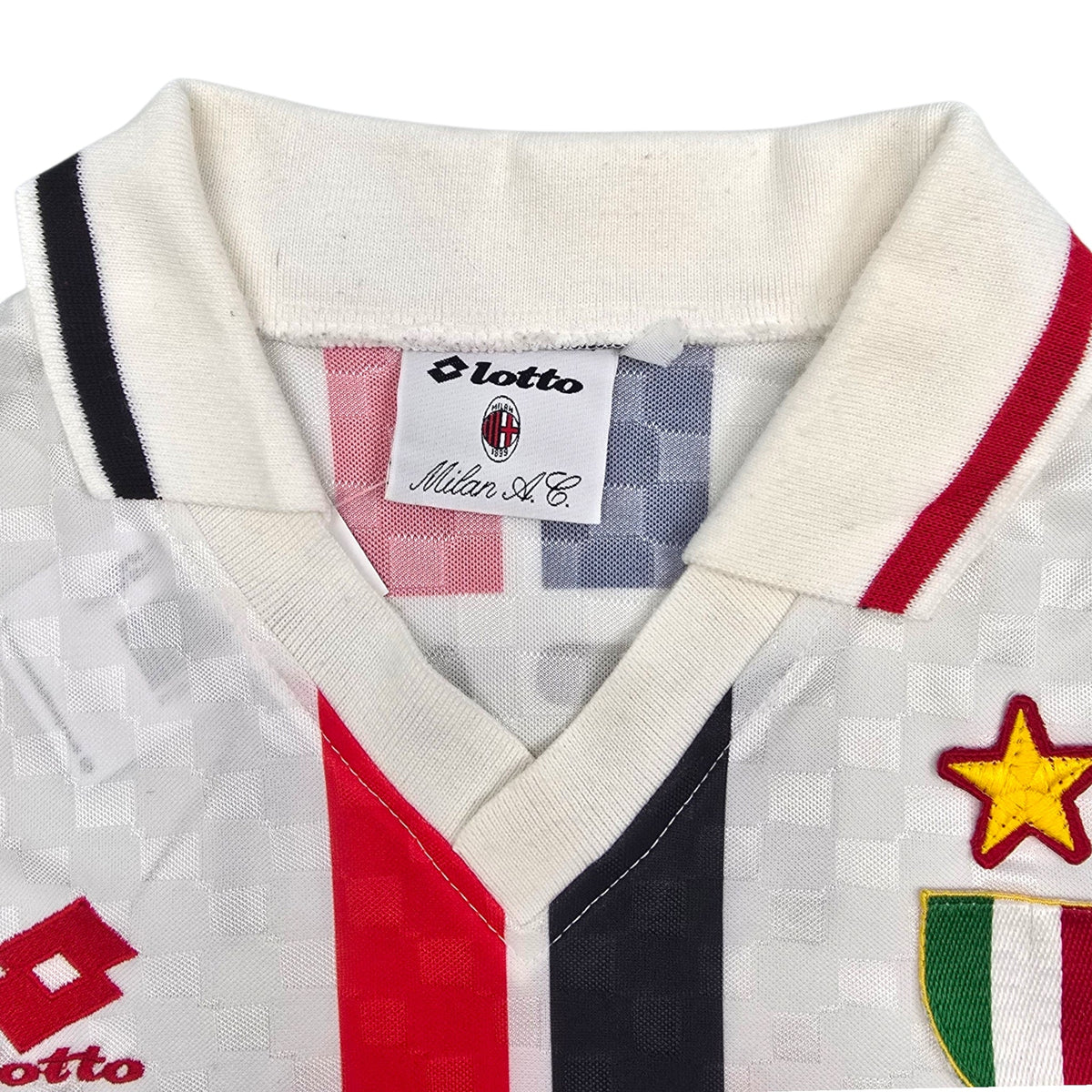 1995/96 AC Milan Away Football Shirt (L) Lotto 9 Weah - Football Finery - FF304714