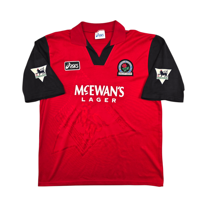 1995/96 Blackburn Rovers Away Football Shirt (XL) Asics 9 Shearer - Football Finery - FF303728