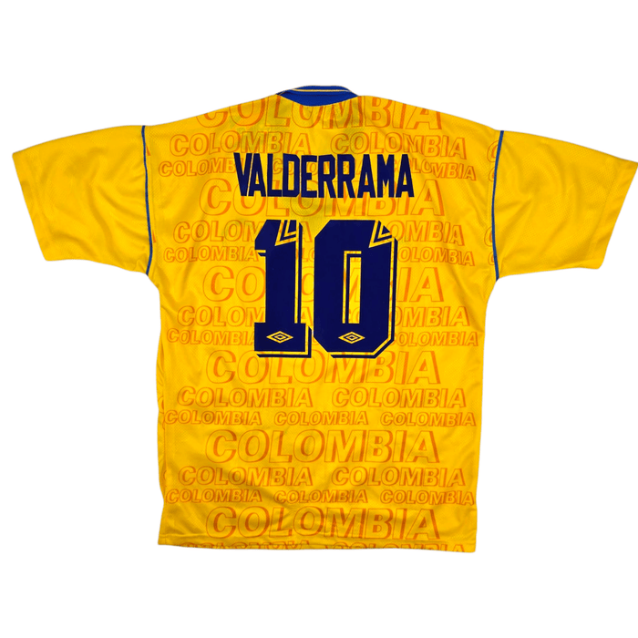 1995/96 Colombia Home Football Shirt (XL) Umbro 10 Valderrama - Football Finery - FF300685