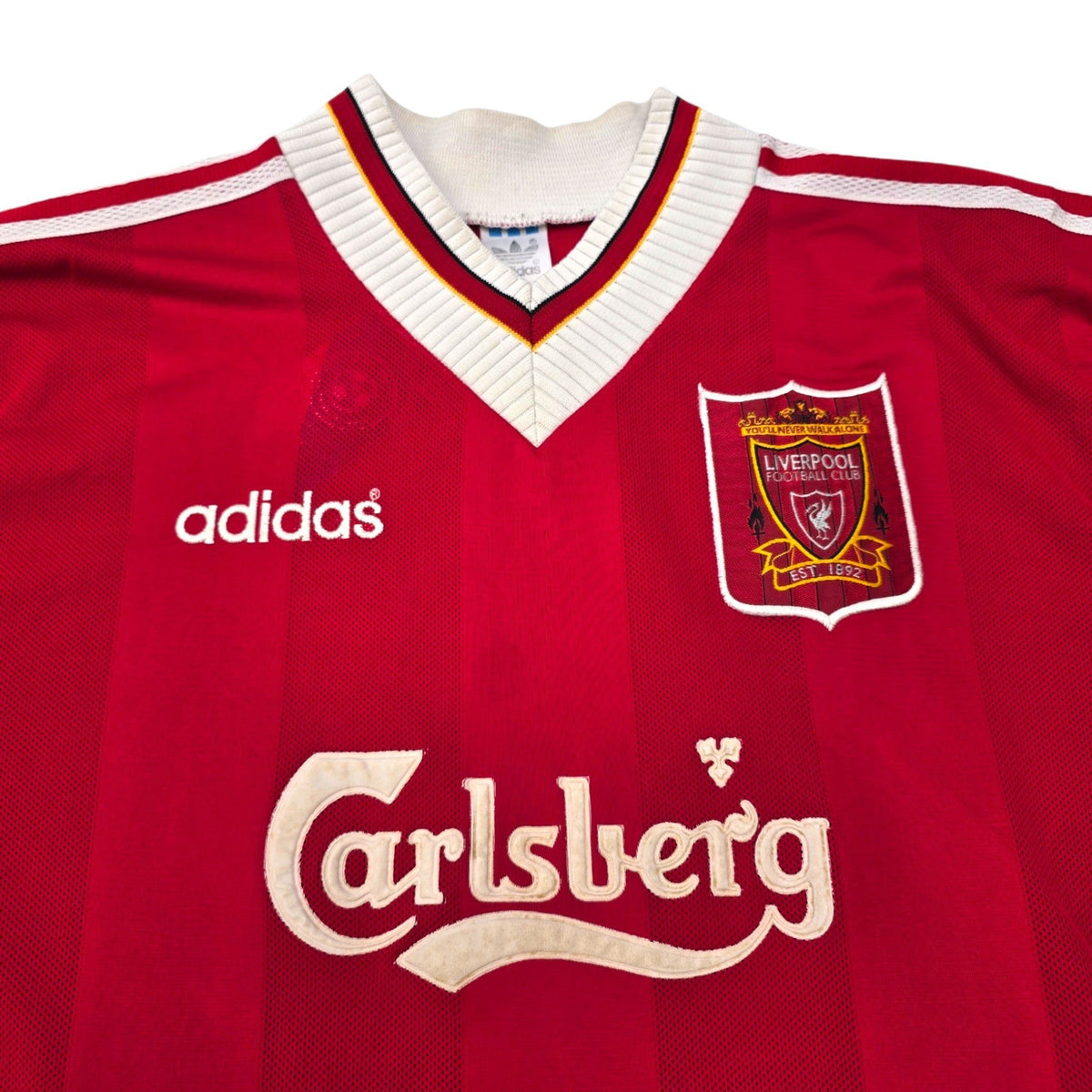 1995/96 Liverpool Home Football Shirt (L) Adidas 25 Ruddock - Football Finery - FF307032