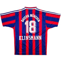 1995/97 Bayern Munich Home Football Shirt (M) Adidas #18 Klinsmann - Football Finery - FF307600