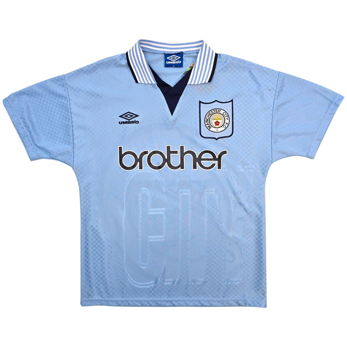 1995/97 Manchester City Home Football Shirt (M) Umbro - Football Finery - FF306051