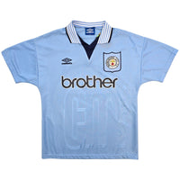 1995/97 Manchester City Home Football Shirt (M) Umbro - Football Finery - FF306051
