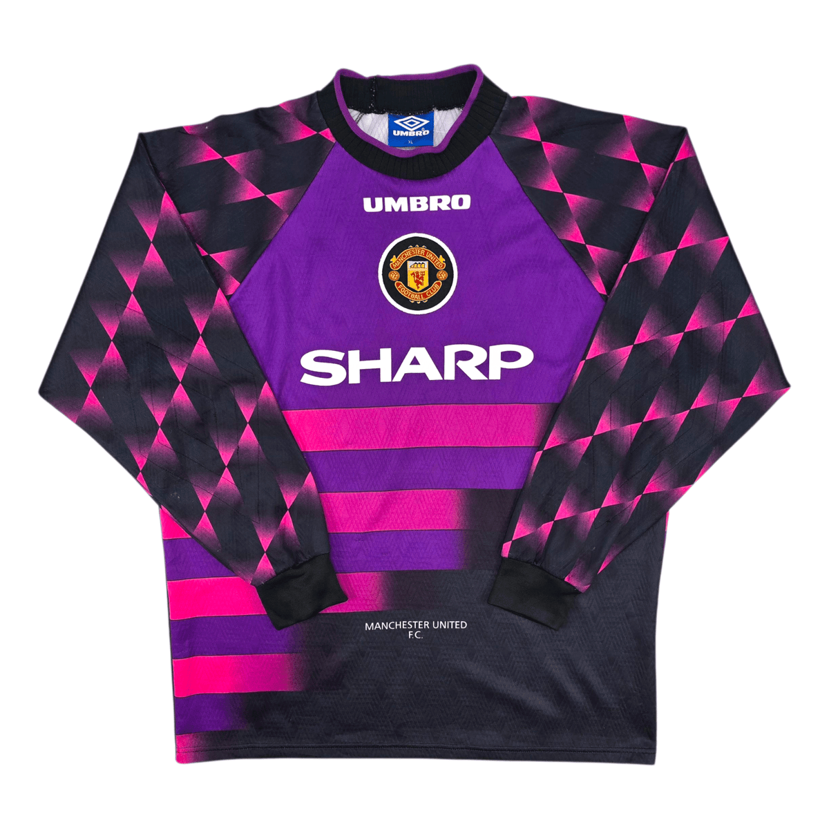 1996/97 Manchester United Goal Keeper Football Shirt (XL) Umbro 1 Schmeichel - Football Finery - FF301934