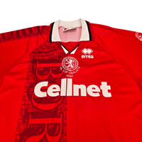 1996/97 Middlesbrough Home Football Shirt (XL) Errea 10 Juninho (FA Cup Finalists 1997) - Football Finery - FF302059