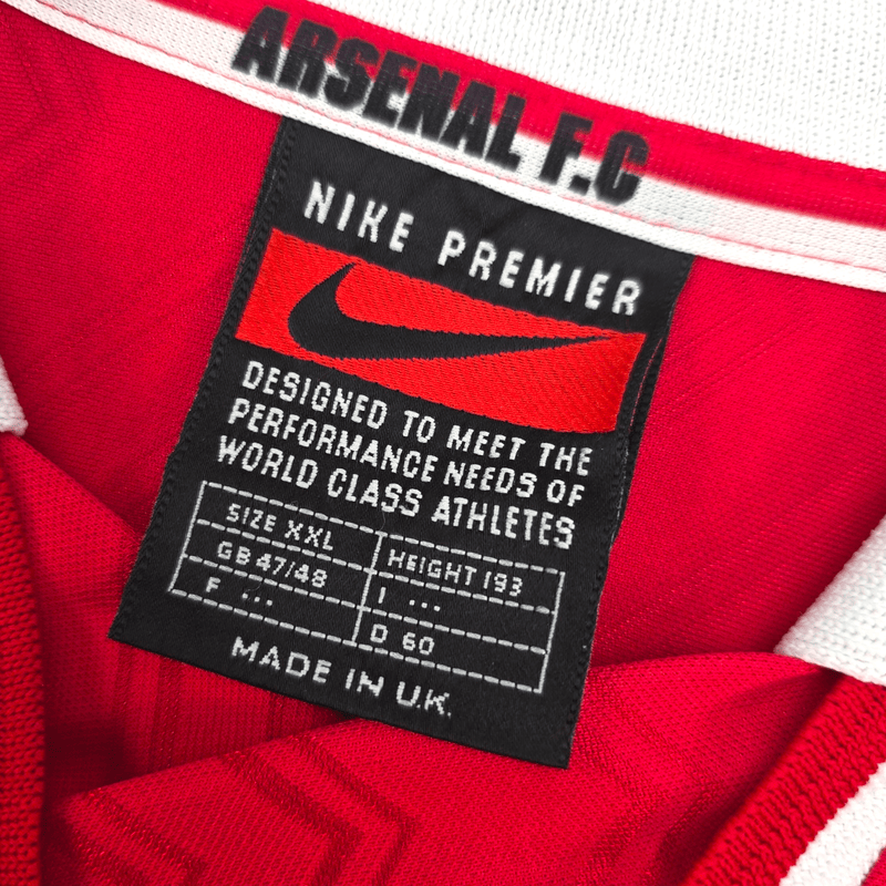 1996/98 Arsenal Home Football Shirt (2XL) Nike 8 Wright - Football Finery - FF301951