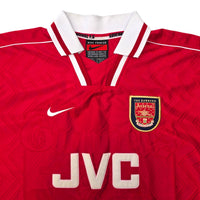 1996/98 Arsenal Home Football Shirt (M) Nike 10 Bergkamp - Football Finery - FF307174