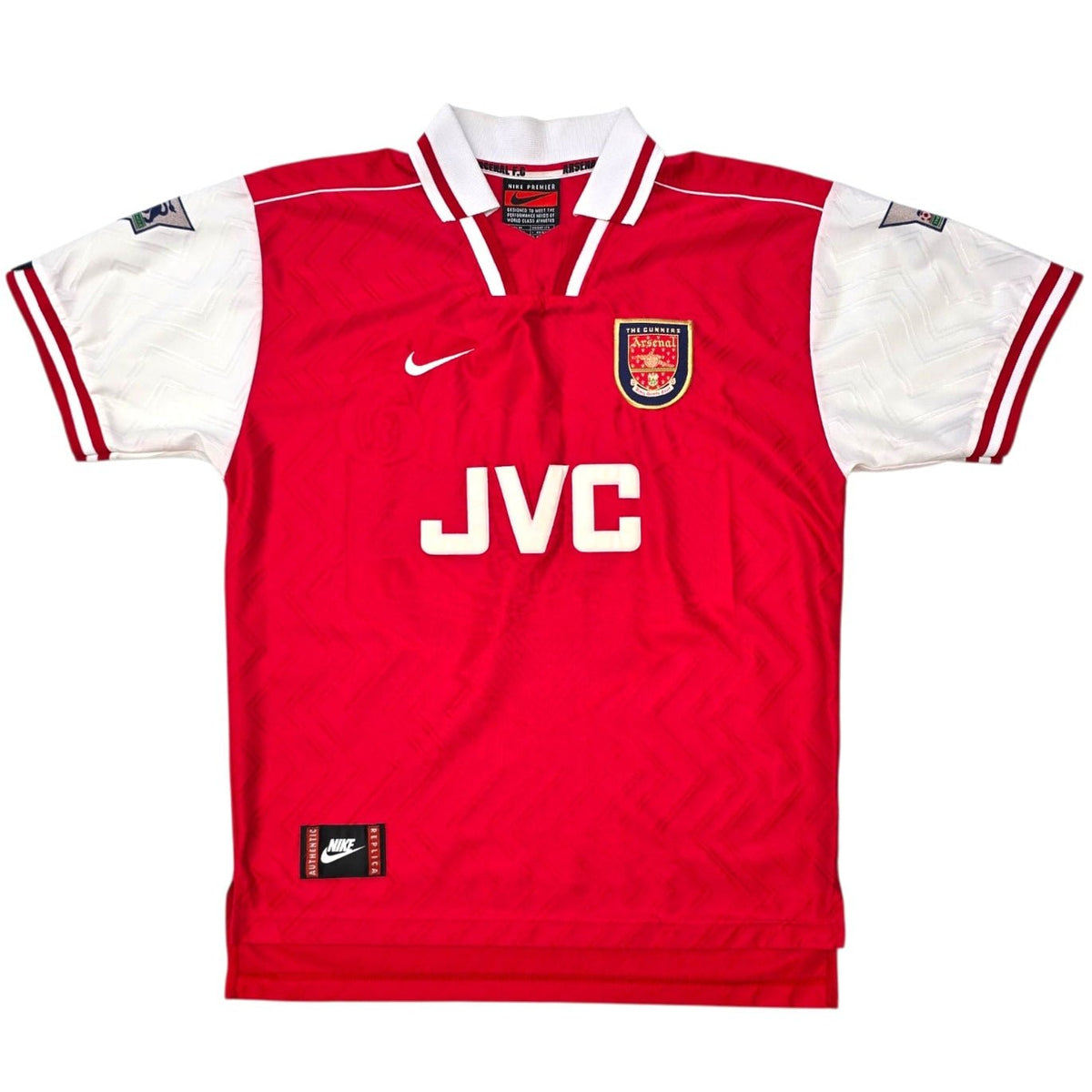 1996/98 Arsenal Home Football Shirt (M) Nike 10 Bergkamp - Football Finery - FF307174