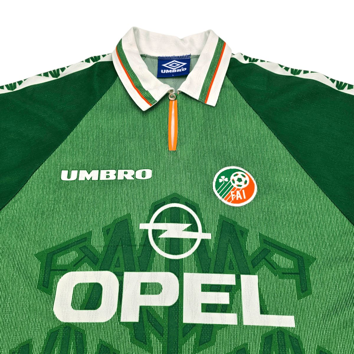 1996/98 Ireland Home Football Shirt (L) Umbro 6 Keane - Football Finery - FF301886