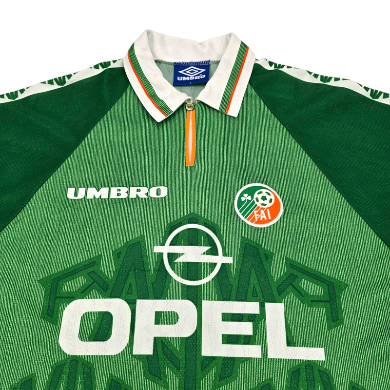 1996/98 Ireland Home Football Shirt (L) Umbro 6 Keane - Football Finery - FF301886
