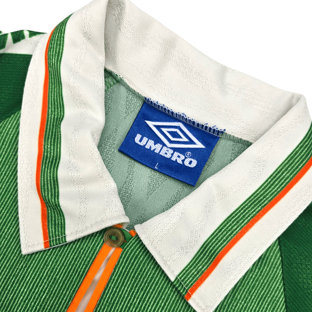1996/98 Ireland Home Football Shirt (L) Umbro 6 Keane - Football Finery - FF301886