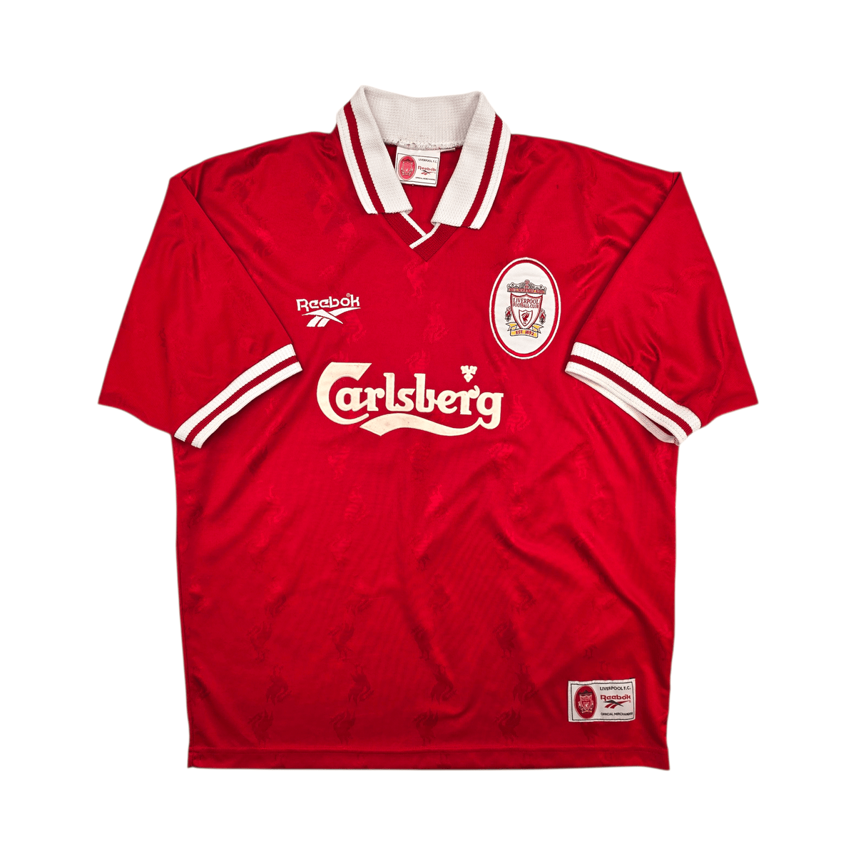 1996/98 Liverpool Home Football Shirt (L) Reebok 9 Fowler - Football Finery - FF304671