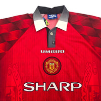 1996/98 Manchester United Home Football Shirt (2XL) Umbro 7 Cantona - Football Finery - FF305042