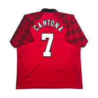 1996/98 Manchester United Home Football Shirt (2XL) Umbro 7 Cantona - Football Finery - FF305042